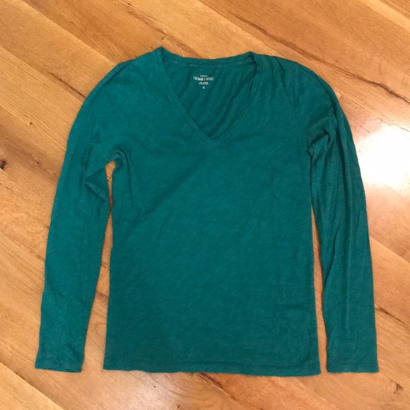 J.Crew Vintage Cotton LS V-Neck T-Shirt - Picture 1 of 4